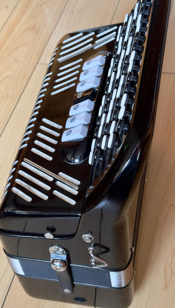 Piermaria 96 bass 3 voice musette Chromatic Button Accordion, C System - Second Hand