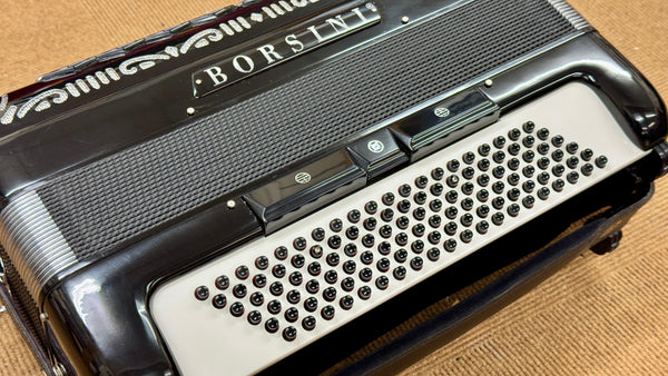 Borsini 41 key 4 voice musette, 120 bass piano accordion - Second Hand