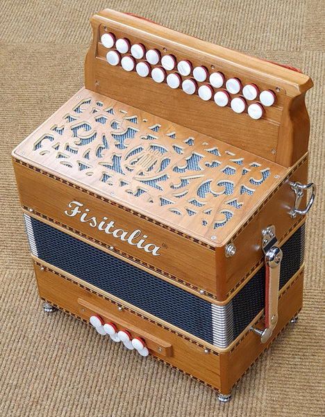 Fisitalia Morris II D/G melodeon with hand made reeds