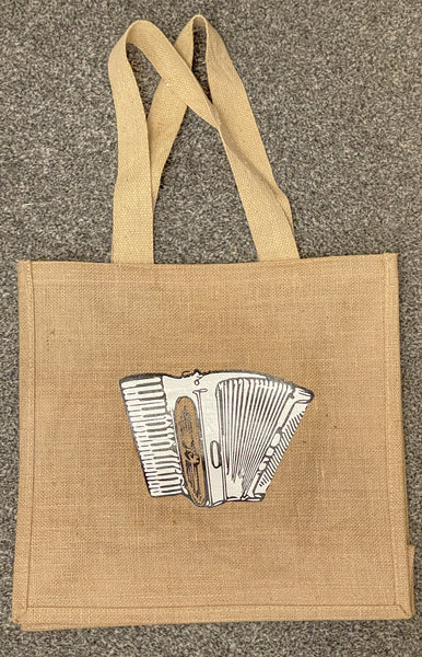 Unique Hand Decorated Jute Bag featuring an Accordion
