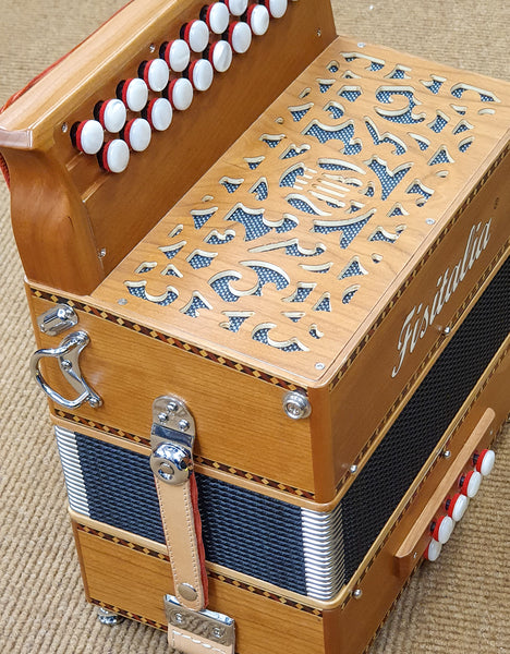 Fisitalia Morris II D/G melodeon with hand made reeds