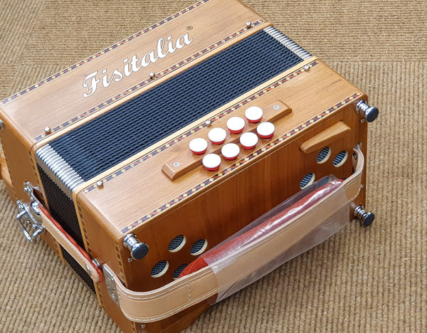 Fisitalia Morris II D/G melodeon with hand made reeds