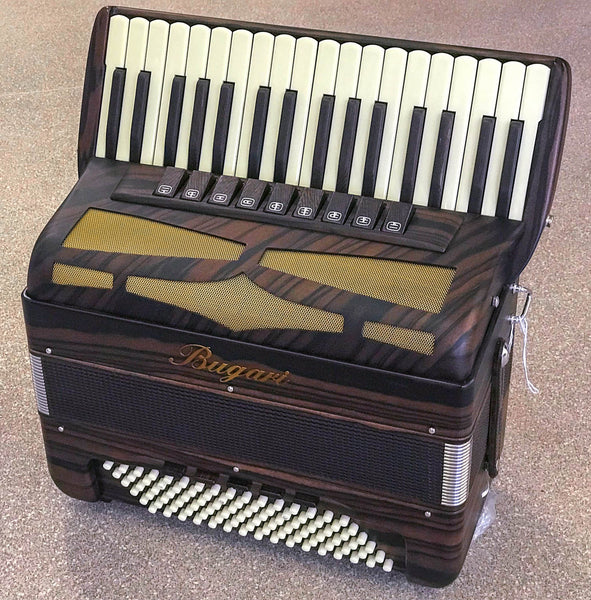 Bugari Folk Ebony 96 bass Deluxe piano accordion - TheReedLounge.com