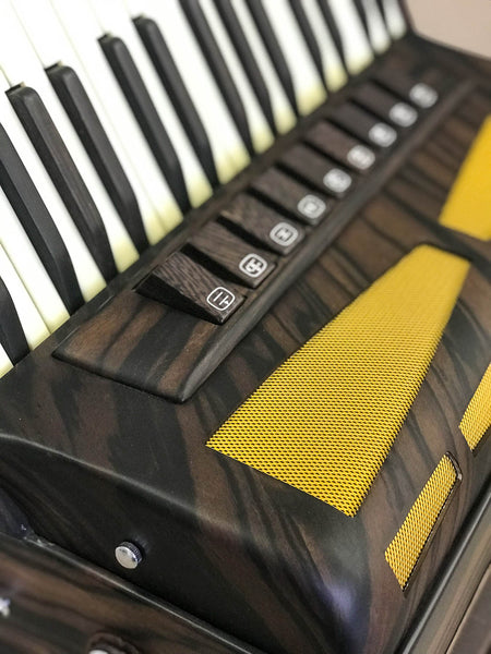 Bugari Folk Ebony 96 bass Deluxe piano accordion - TheReedLounge.com