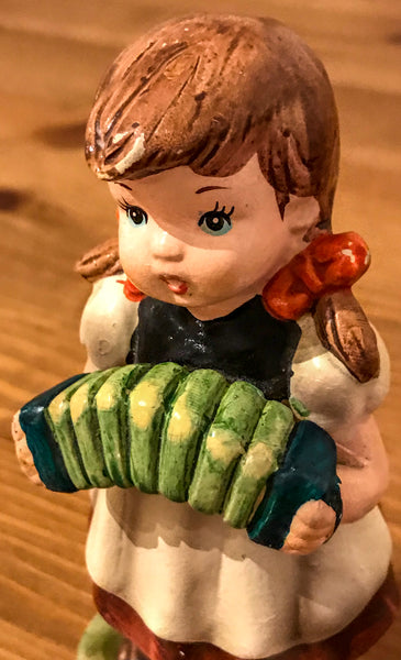 Little Girl with Concertina Pottery Figurine - TheReedLounge.com